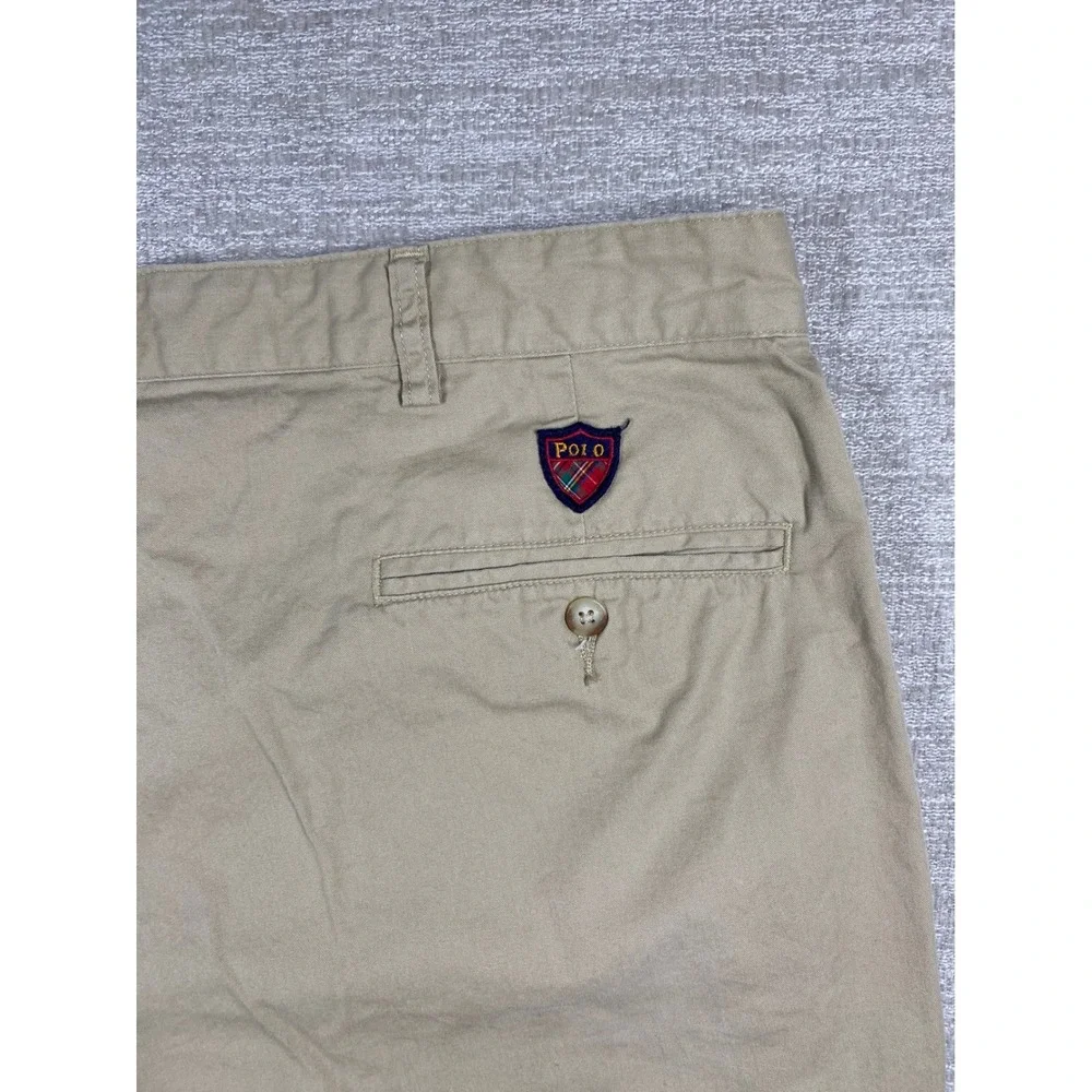 Polo Ralph Lauren Polo Golf Chino Pants Mens 42X32 Khaki Tan Pleated Cotton